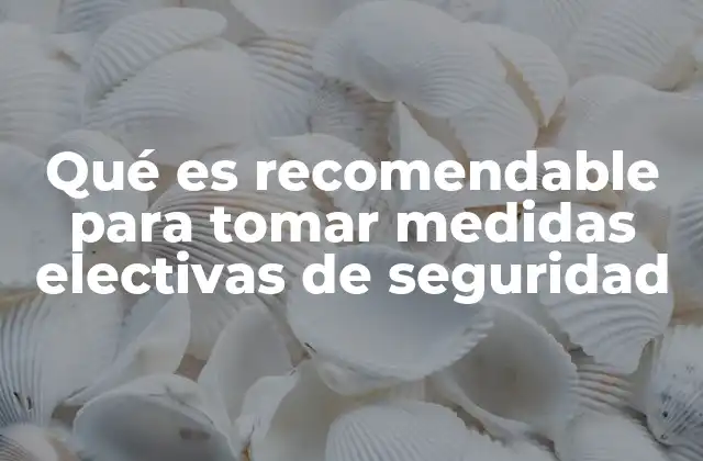 Qué es Recomendable para Tomar Medidas Electivas de Seguridad 2 Factores que influyen en la elección de las medidas de seguridad