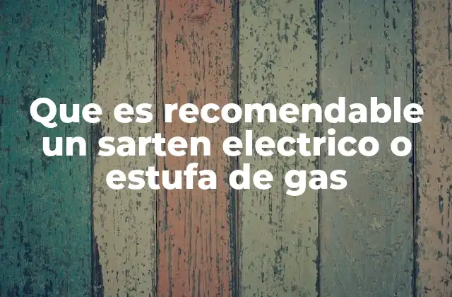 Que es Recomendable un Sarten Electrico o Estufa de Gas