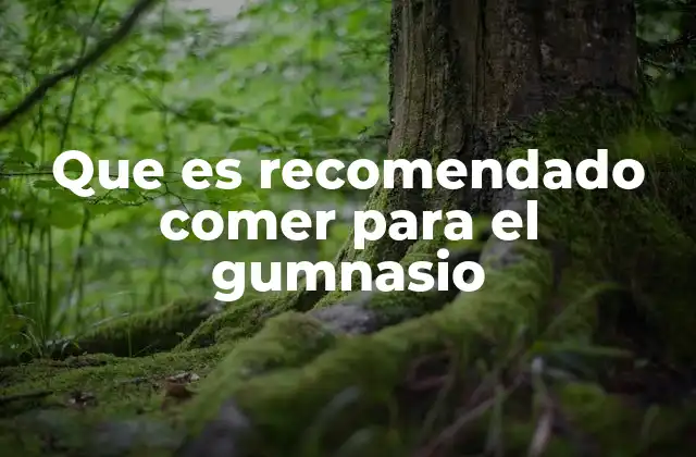 Que es Recomendado Comer para el Gumnasio