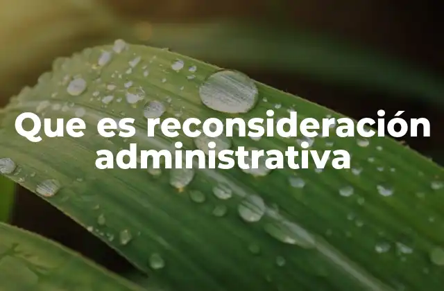 Que es Reconsideración Administrativa