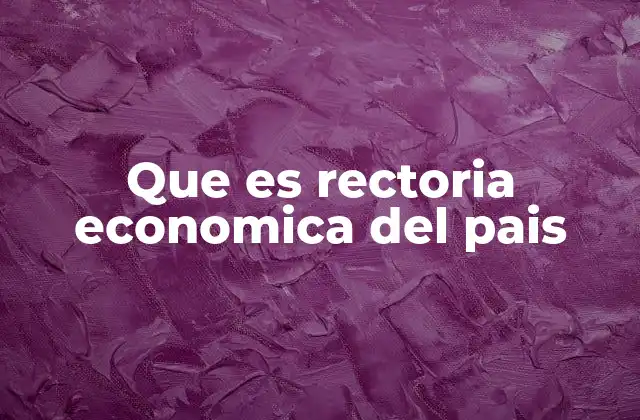 Que es Rectoria Economica Del Pais