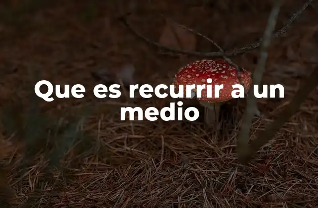Que es Recurrir a un Medio