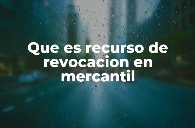 Que es Recurso de Revocacion en Mercantil