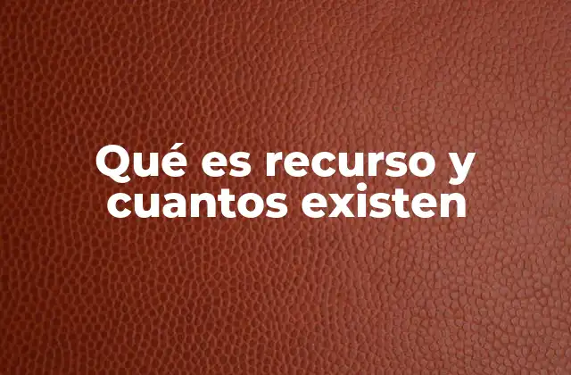 Qué es Recurso y Cuantos Existen 2 Tipos de recursos y su clasificación general