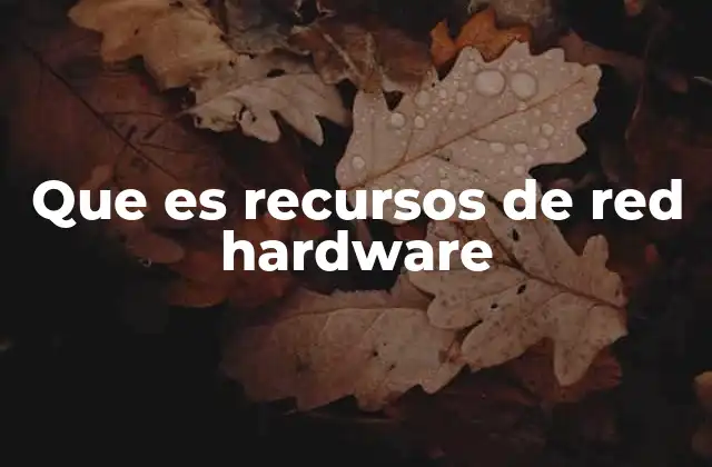 Que es Recursos de Red Hardware