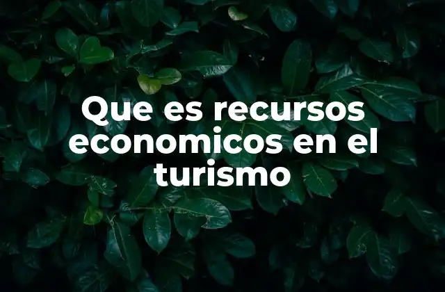 Que es Recursos Economicos en el Turismo