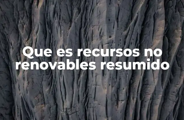 Que es Recursos No Renovables Resumido