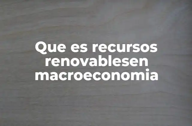 El papel de los recursos renovables en la sostenibilidad económica