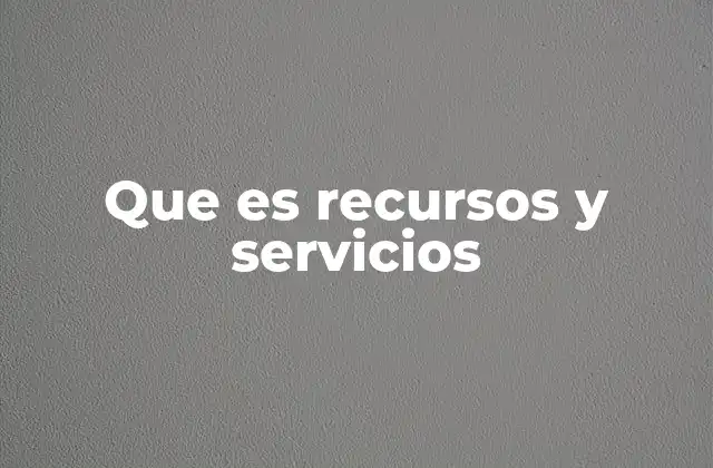 Que es Recursos y Servicios