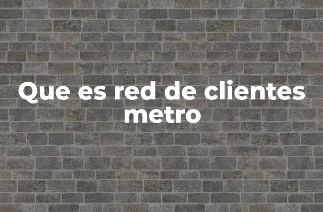 Que es Red de Clientes Metro