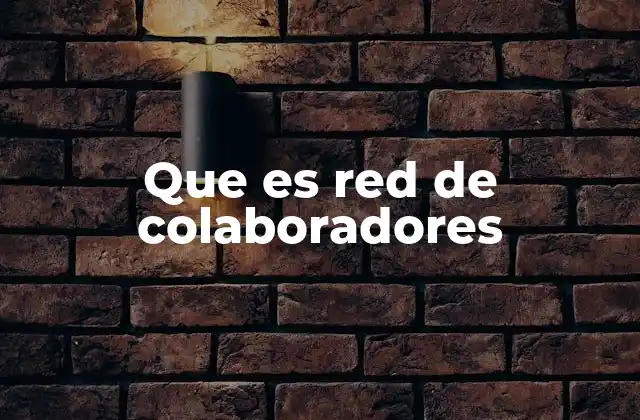 Que es Red de Colaboradores
