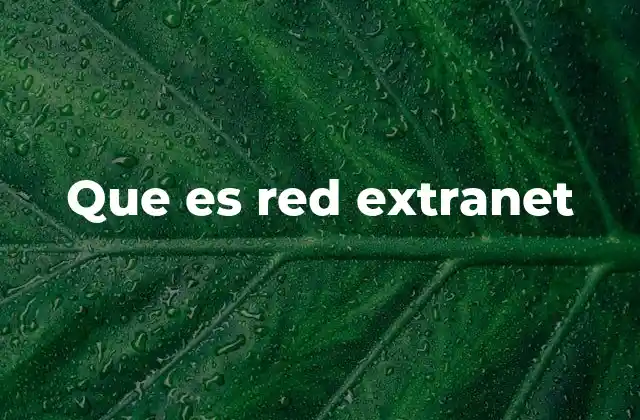 Que es Red Extranet