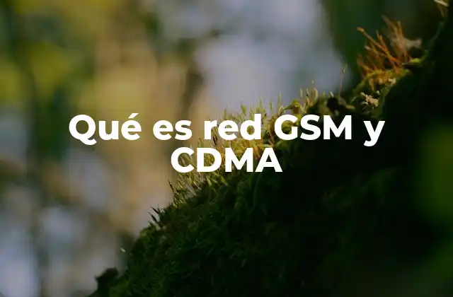 Qué es Red Gsm y Cdma