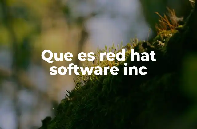 Que es Red Hat Software Inc