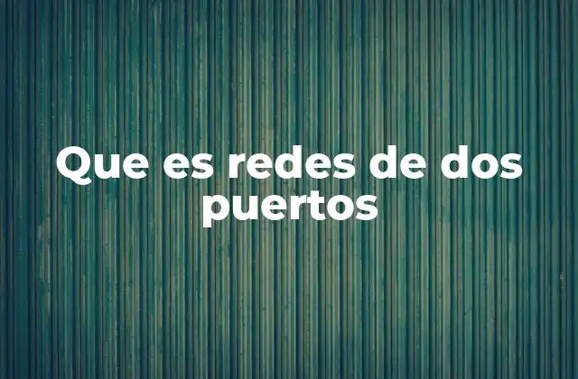 Que es Redes de Dos Puertos