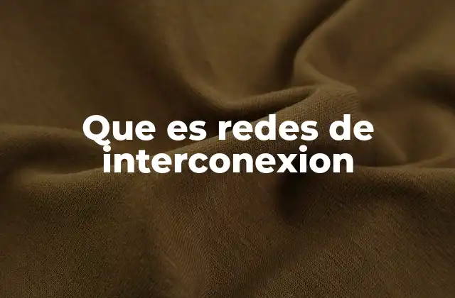 Que es Redes de Interconexion