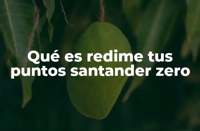 Qué es Redime Tus Puntos Santander Zero