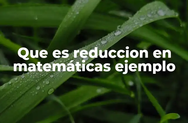 Que es Reduccion en Matemáticas Ejemplo