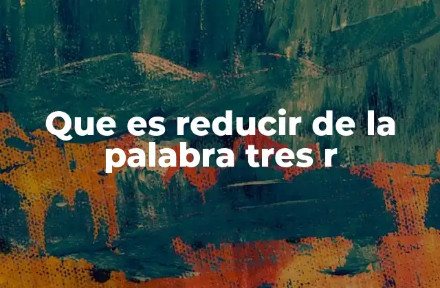 Que es Reducir de la Palabra Tres R