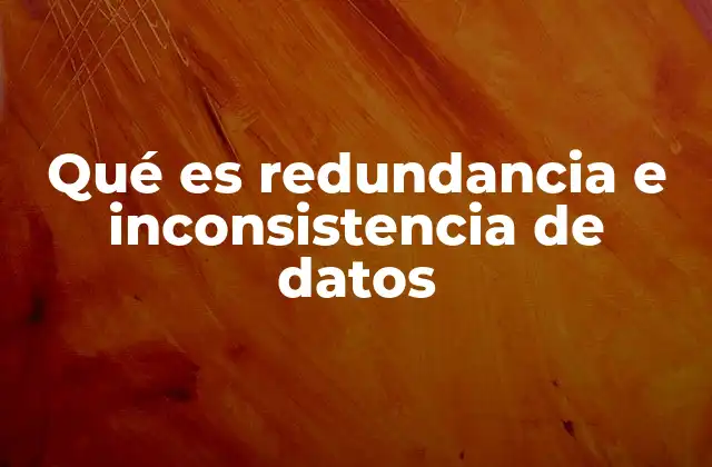 Qué es Redundancia e Inconsistencia de Datos