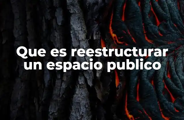 Que es Reestructurar un Espacio Publico
