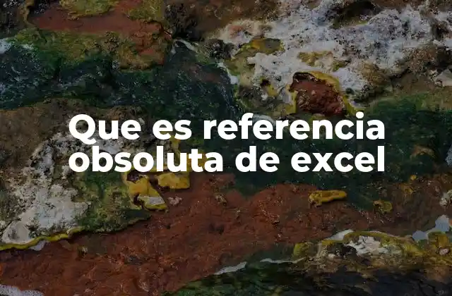 Que es Referencia Obsoluta de Excel