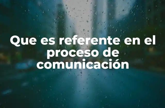 Que es Referente en el Proceso de Comunicación