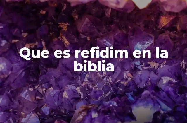 Refidim y el Camino del Pueblo de Israel