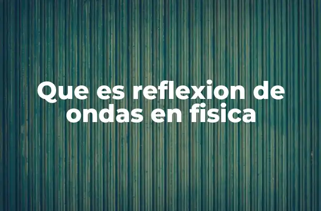Que es Reflexion de Ondas en Fisica