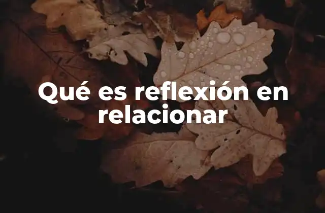 Qué es Reflexión en Relacionar