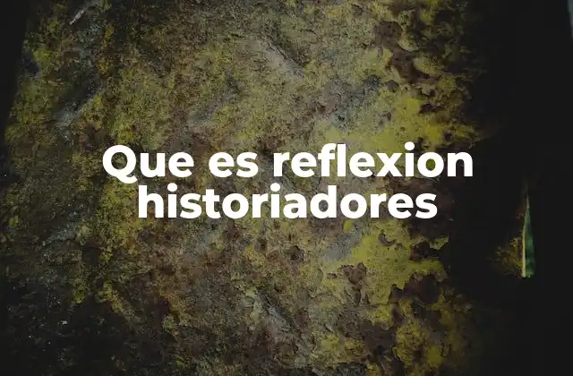 Que es Reflexion Historiadores
