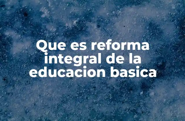 Que es Reforma Integral de la Educacion Basica