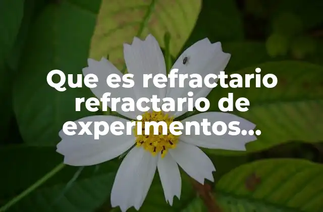 Que es Refractario Refractario de Experimentos Significado