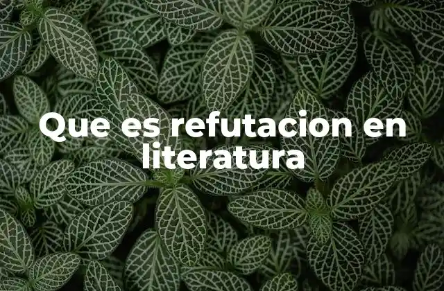 Que es Refutacion en Literatura