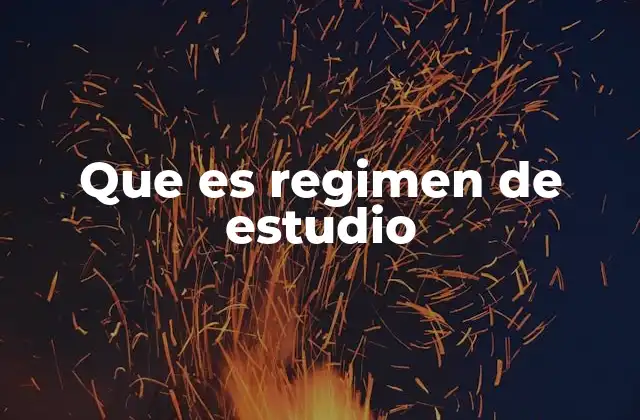 Que es Regimen de Estudio