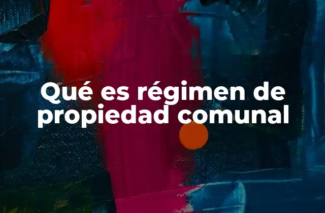 Qué es Régimen de Propiedad Comunal