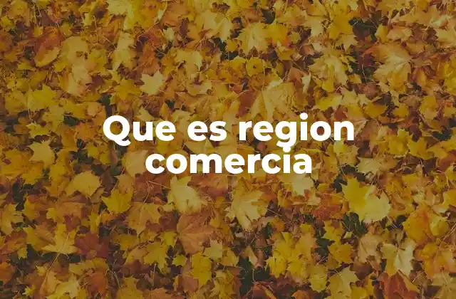 Que es Region Comercia