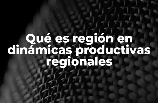 Qué es Región en Dinámicas Productivas Regionales