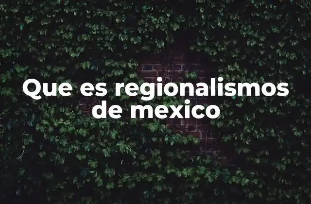 Que es Regionalismos de Mexico