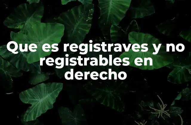Que es Registraves y No Registrables en Derecho