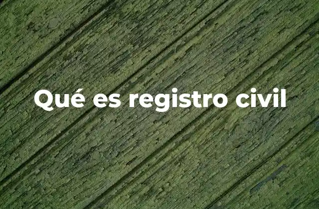 Qué es Registro Civil