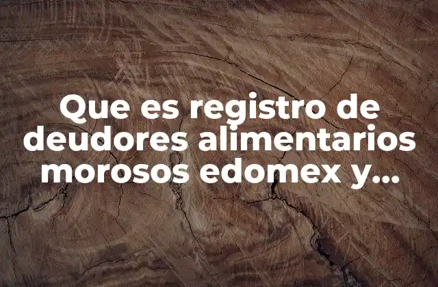 Que es Registro de Deudores Alimentarios Morosos Edomex y Consecuencias
