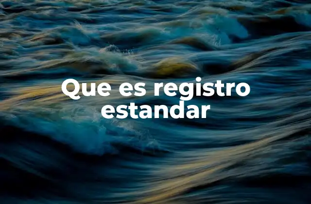 Que es Registro Estandar