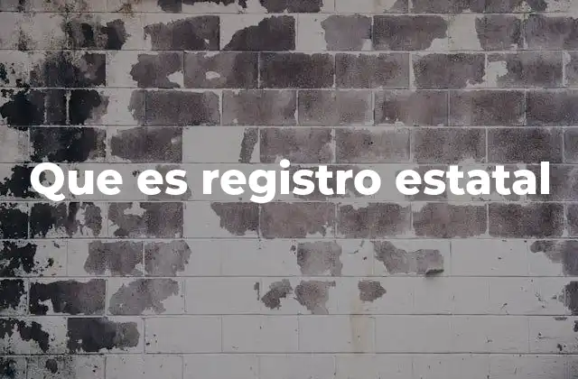 Que es Registro Estatal