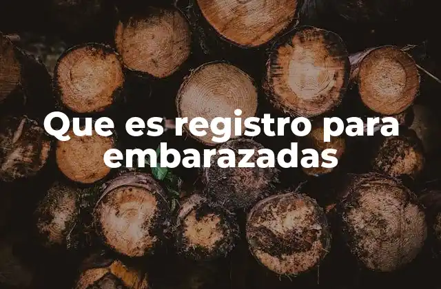 Que es Registro para Embarazadas