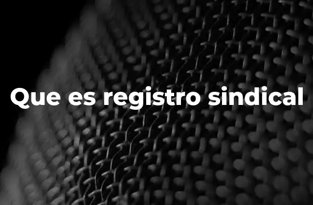 Que es Registro Sindical
