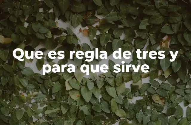 Que es Regla de Tres y para que Sirve