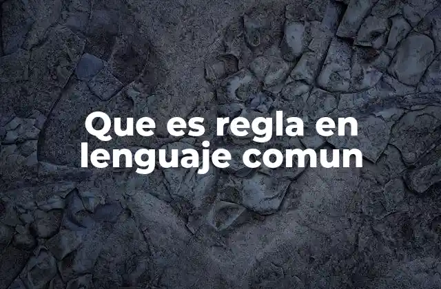 Que es Regla en Lenguaje Comun