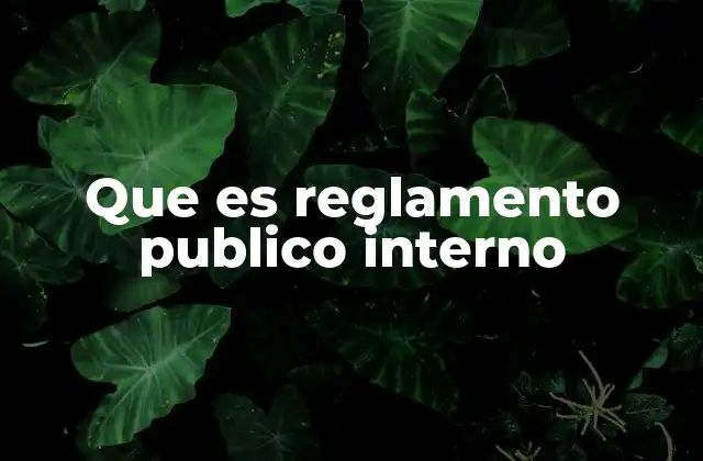 Que es Reglamento Publico Interno