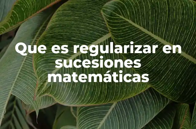Que es Regularizar en Sucesiones Matemáticas